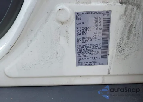 2017 Nissan Rogue Sl z USA, uszkodzony, nr VIN 5N1AT2MV7HC794711